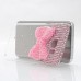 Samsung Galaxy S6 - Luxury Handmade Bling Bling 3D Rhinestone Crystal Protective Hard Clear Phone Cover Case - Pink Bow